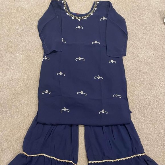 Semi-Stitched Sharara Suit - Picture 1 of 10